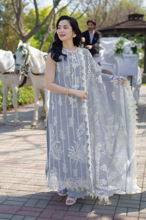 Rang Rasiya 3 Piece  LAWN Embroidered Shirt With Self Jacquard Embroidered Dupatta And Trouser