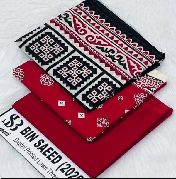 Bin Saeed Printed LAWN Unstitched 3 Piece Suit - D#1213