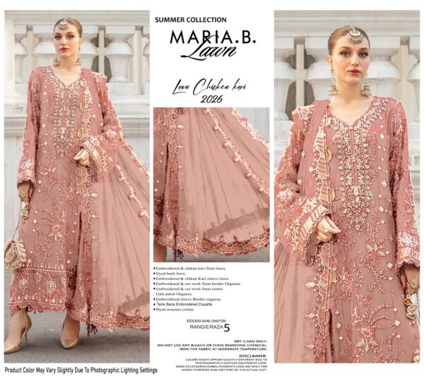 Maria.B Fully Heavy Hand Exquisitely Embroidered Chiffon Dress Unstitched 3-Piece Suit - D#1110