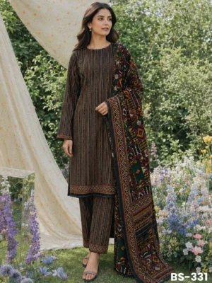 Bin Saeed Unstitched Printed Cotton Lawn 3 Piece Suit BS-331 – Casual Collection