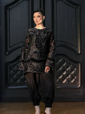 3pc Nadia farooqi sheesha velvet peral silk