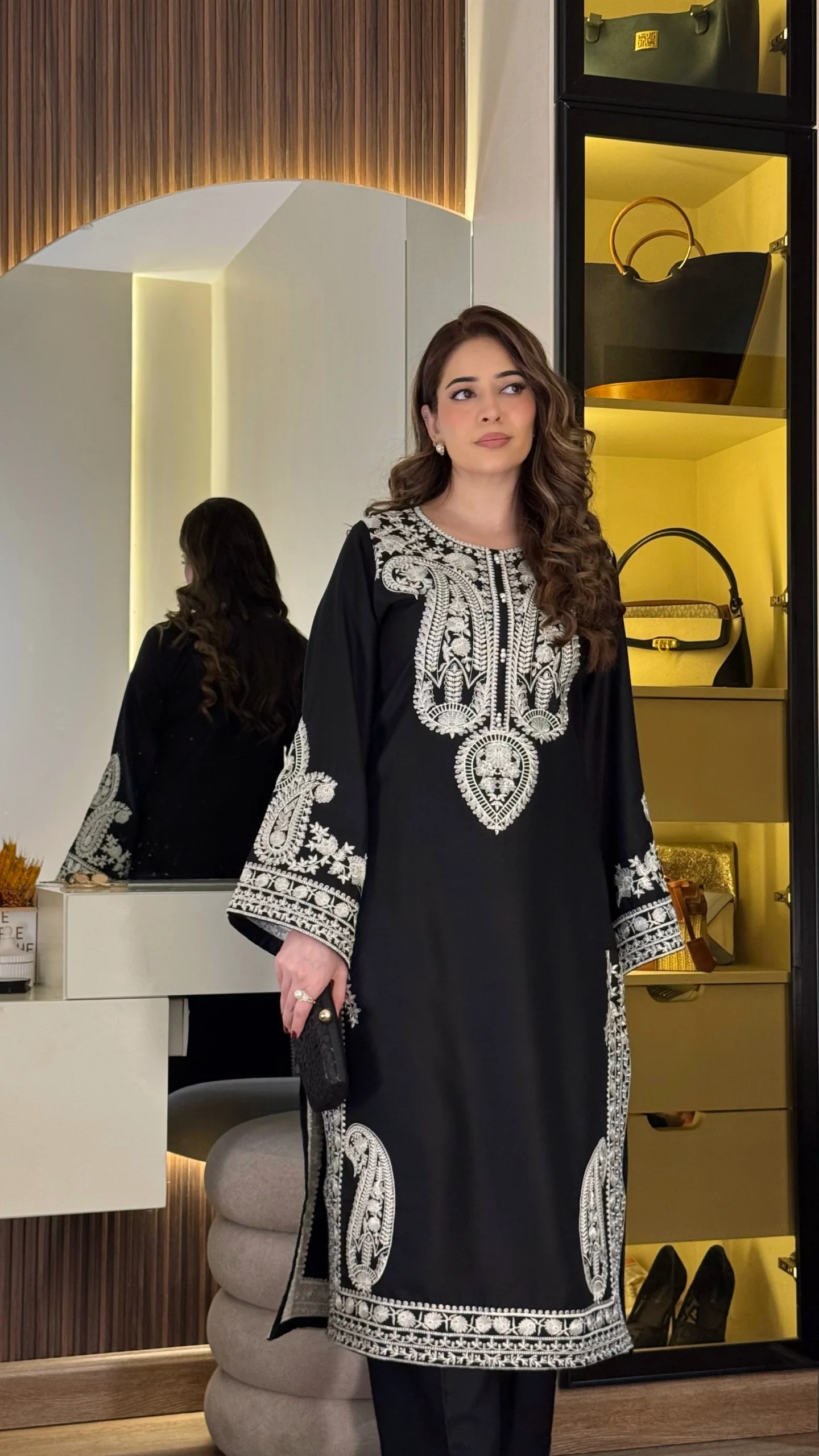 Afreen Black Embroidered 3pcs Suit with Free delivery