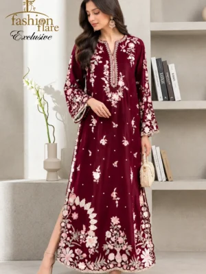 Exclusive Fashion Flare Silk Embroidered 2 Piece Dress