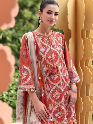 3 Piece Unstitched Embroidered Lawn Suit