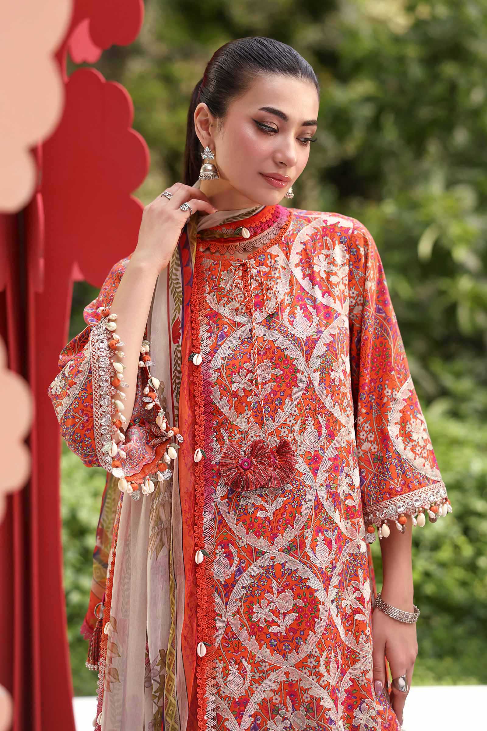3 Piece Unstitched Embroidered Lawn Suit