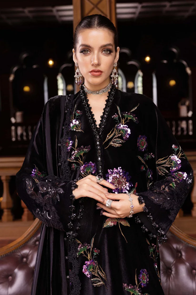 Maria B Sheesha Silk Hand Embellished & Embroidered 3 Piece Dress