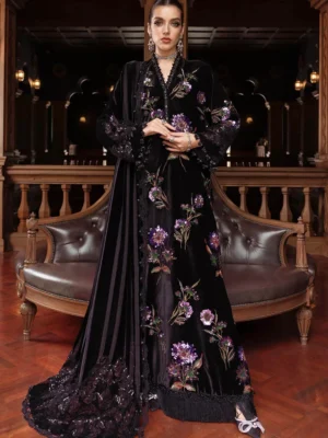 Maria B Sheesha Silk Hand Embellished & Embroidered 3 Piece Dress