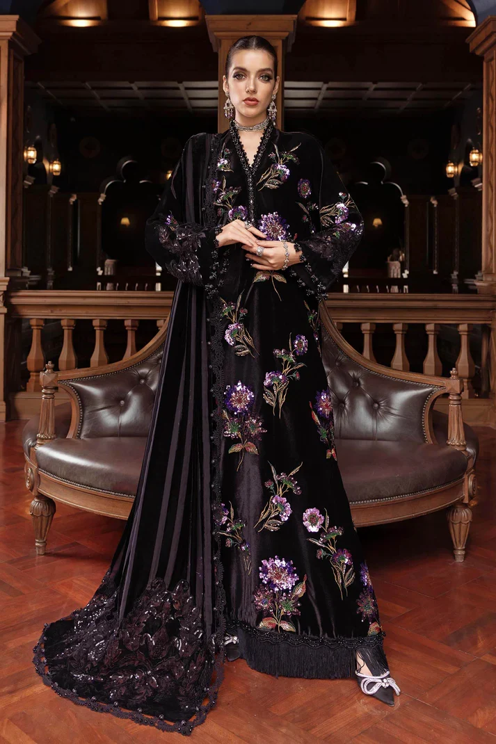 Maria B Sheesha Silk Hand Embellished & Embroidered 3 Piece Dress