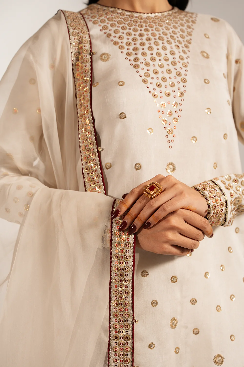 Jazmin Embroidered Raw Silk UR-7053