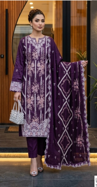 Dastoor By Farasha Embroidered Khaddar Suits Unstitched 3 Piece FSH23D D-06 Chaashni - Winter Collection