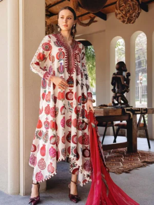M Prints by Maria B Unstitched Printed Lawn 3 Piece Suit MB26UMP D-03 A – Summer Collection