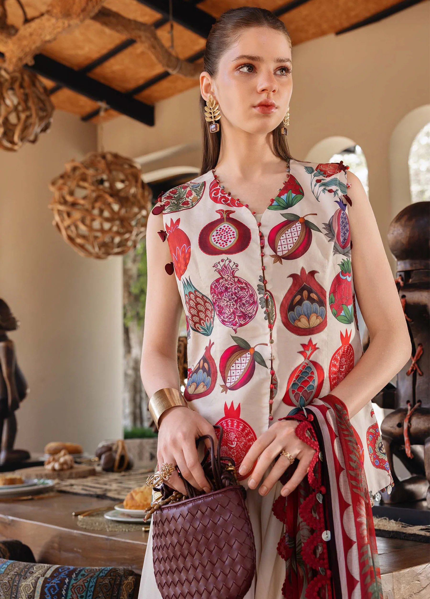 M Prints by Maria B Unstitched Printed Lawn 3 Piece Suit MB26UMP D-03 A - Summer Collection