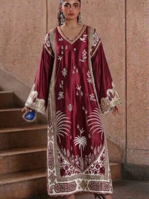 Ethnic Red Sheesha Silk Formal Collection Replica