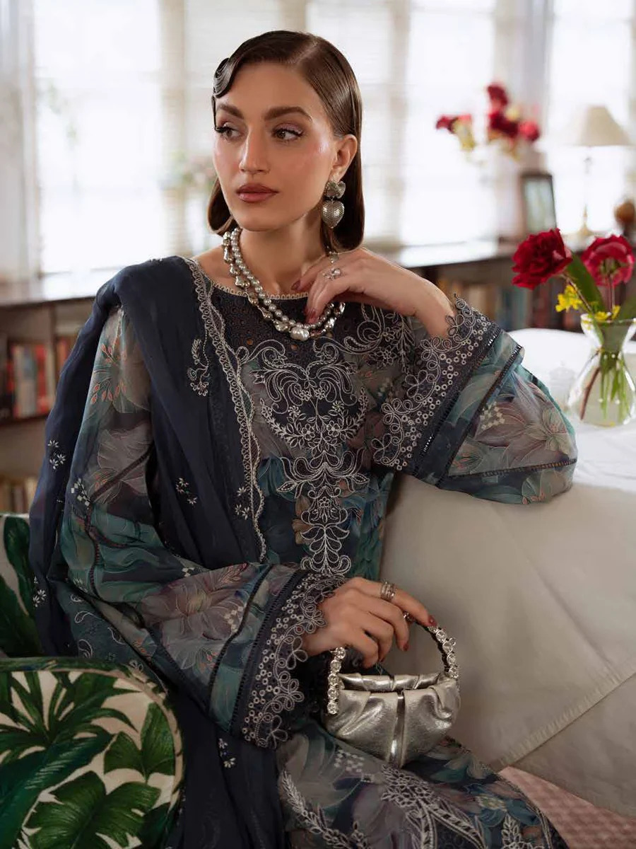 NUREH Maya Embroidered Swiss Lawn Unstitched 3Pc Suit
